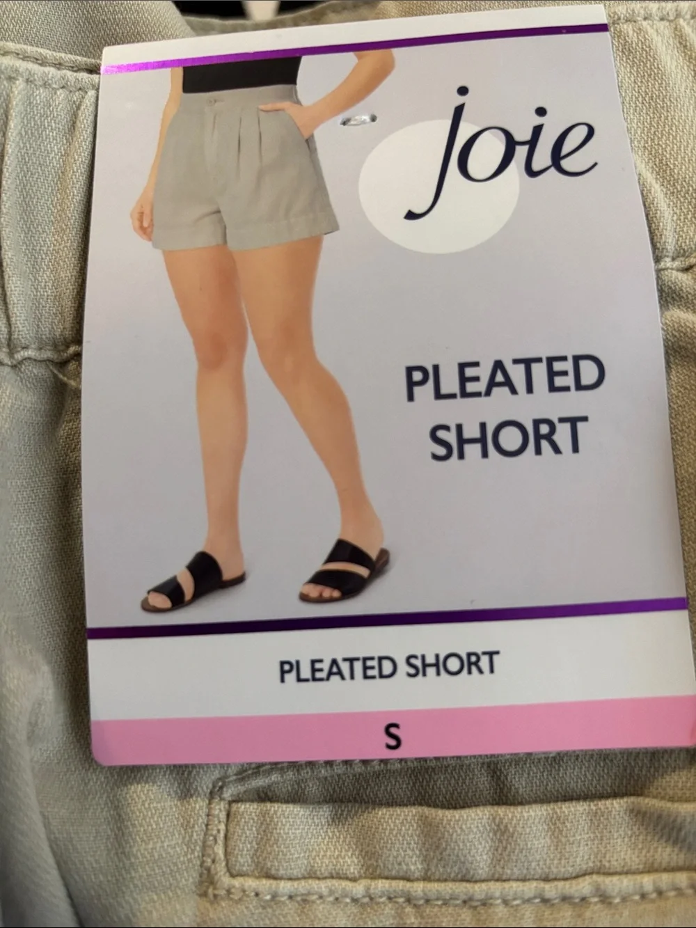 Joie Khaki High-Waist Pleated Women's Shorts‎